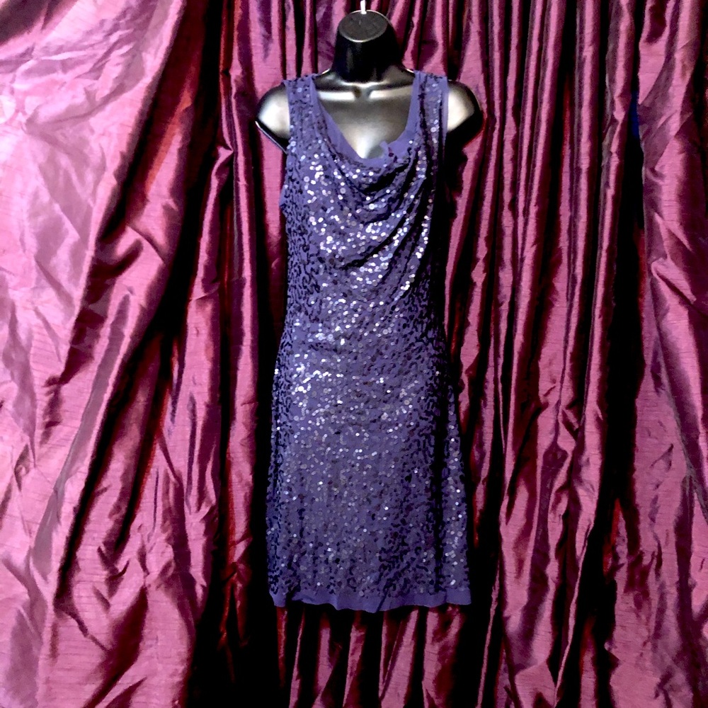 Navy sequin dress